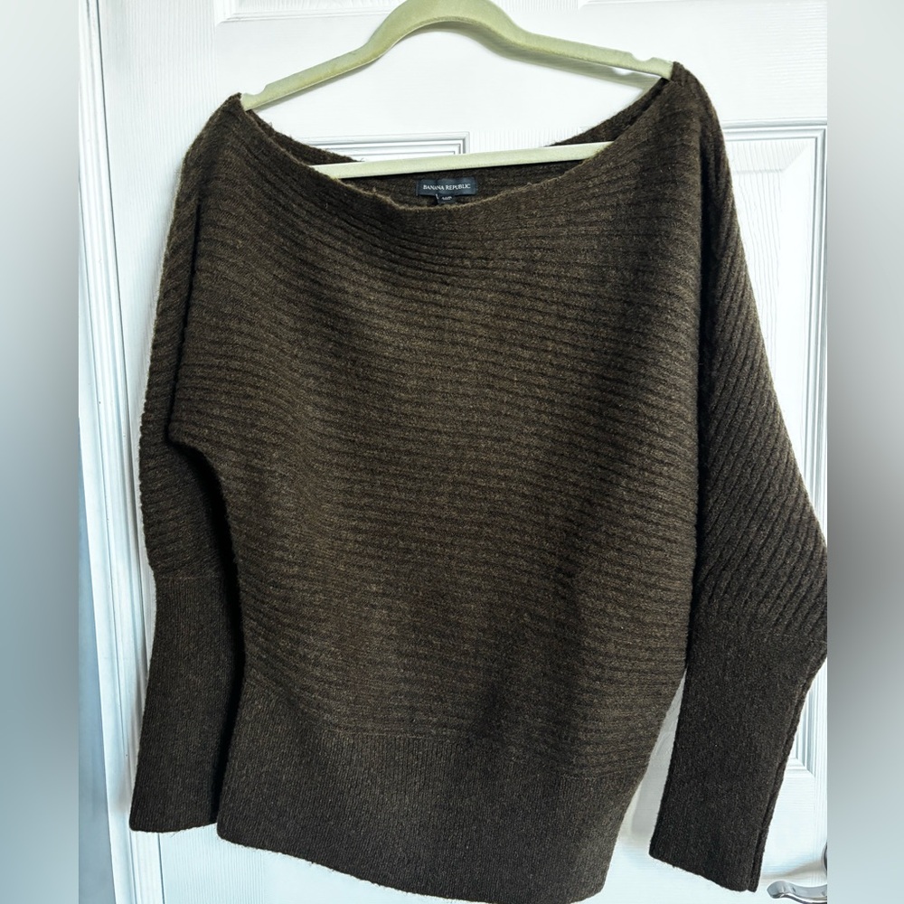 Banana Republic Chocolate Off-the-Shoulder Sweater